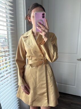 INC International Concepts Gold Trench Coat with Belt